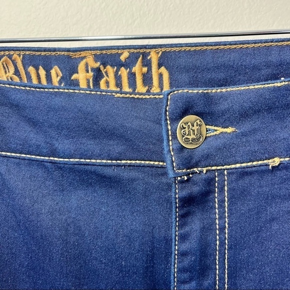 Blue Faith Dark Wash Indigo Stretch Jeans Plus Size 24 / 20W - Picture 2 of 10